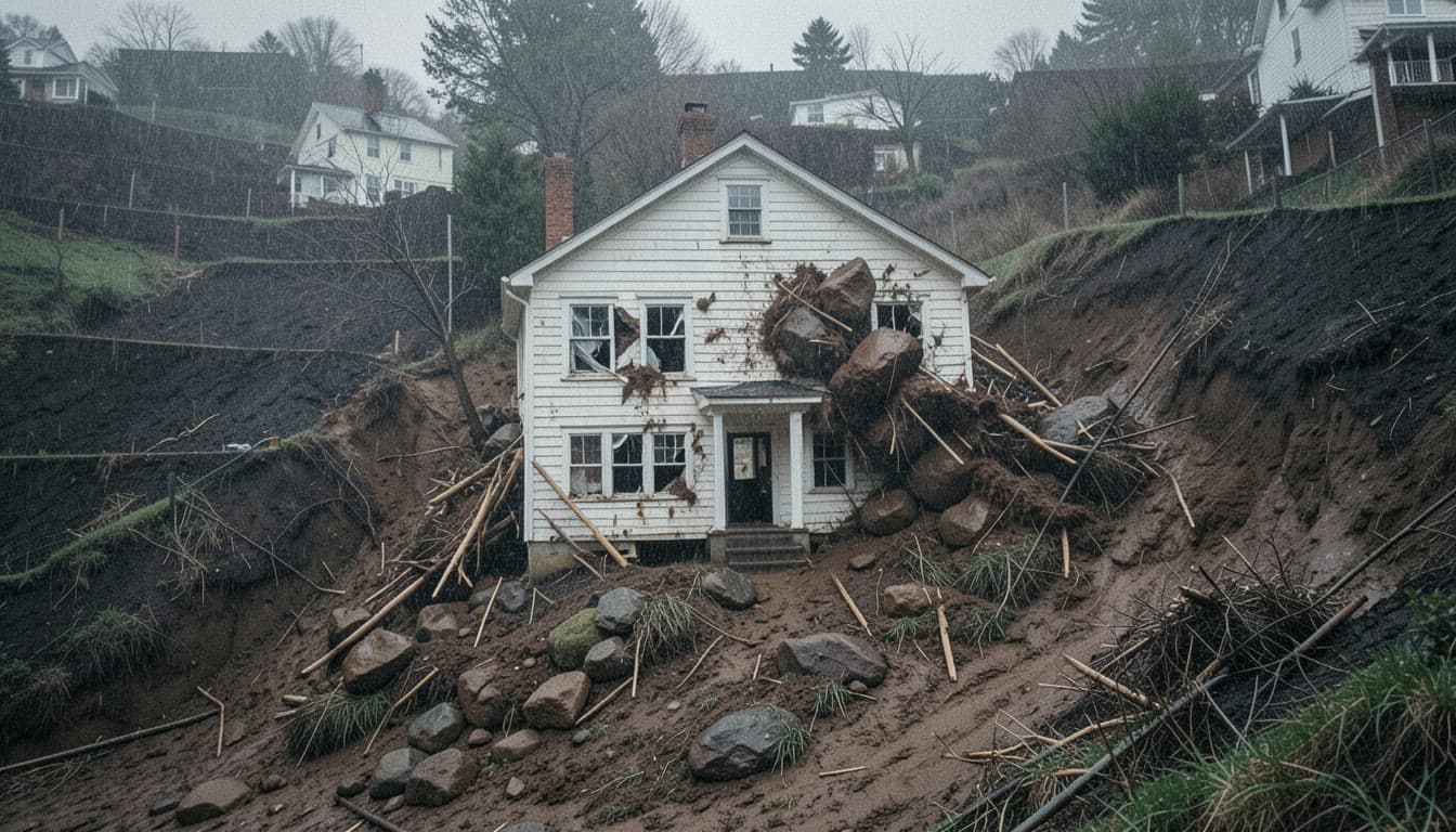 Cover art for the Landslide Burial template — Natural Disasters